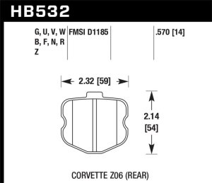 Chevrolet Corvette Brake Pads - Rear - Hawk Performance - ER-1 Motorsports - `10-`13